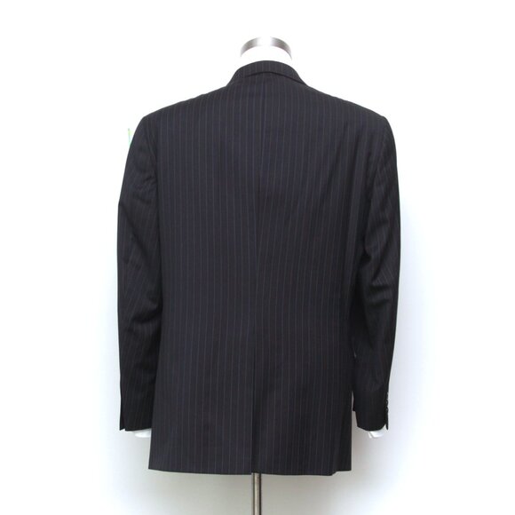 Hart Schaffner‎ 2pc Suit Blazer Jacket 44R Pants 38Wx29L Black Striped E02107 - Picture 3 of 16